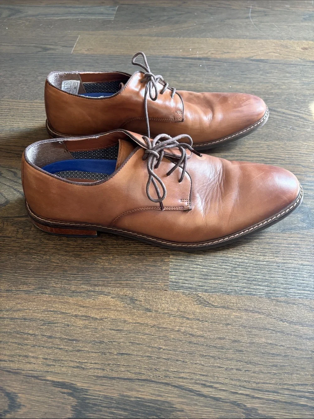 Vince Camuto Cognac Leather Derby Shoes